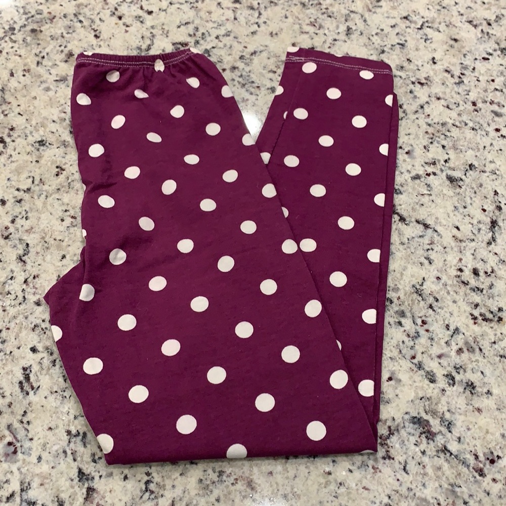 Vintage Fun Purple Polka Dot Leggings